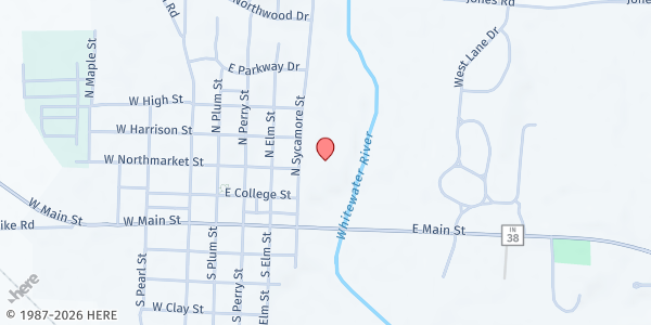 Map showing Boys and Girls Club/Hagerstown at 299 N Sycamore St Door H, Hagerstown, IN