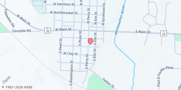 Map showing Jefferson Township Trustee at 199 S Perry St, Hagerstown, IN