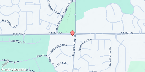 Map showing Fall Creek Township Trustee Office at 11595 Brooks School Road, Hamilton Proper, IN