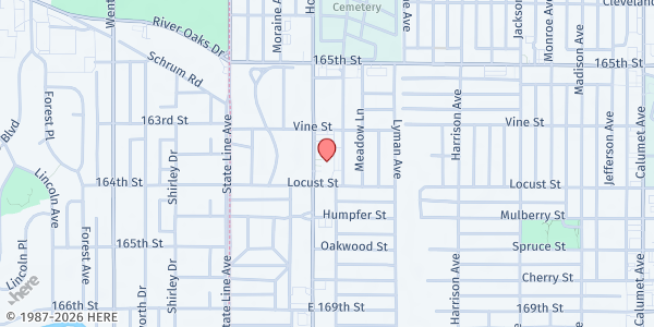 Map showing First United Methodist Church at 6635 Hohman Ave, Hammond, IN