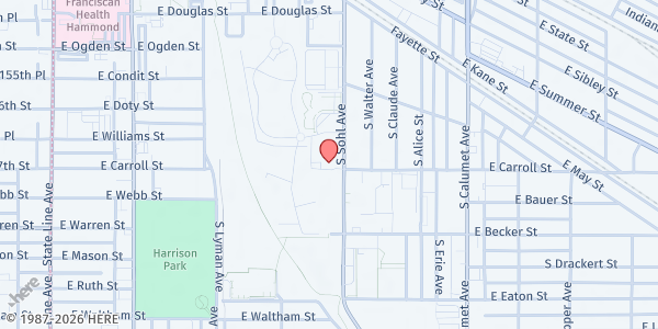 Map showing InnerMission, Inc. (Formerly Caring Hands) at 5670 Sohl, Hammond, IN