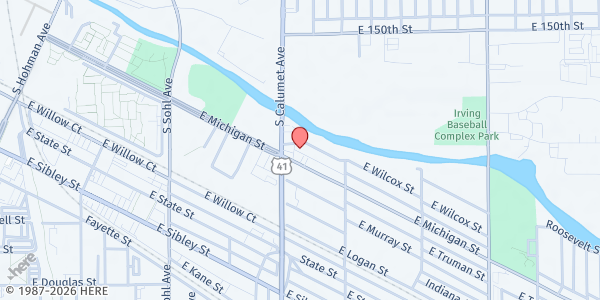 Map showing Project Reaching Out Food at 816 Wilcox St, Hammond, IN