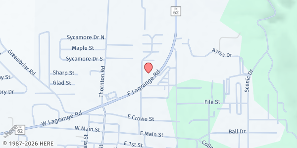 Map showing Hanover United Methodist Church at 220 E. Lagrange Rd., Hanover, IN