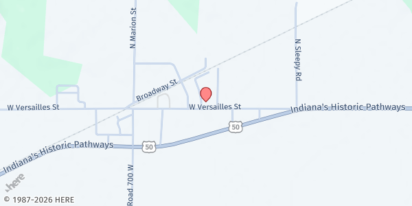 Map showing Holton Christian Church at 6754 W Versailles St, Holton, IN