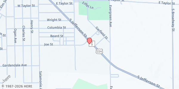 Map showing Community Harvest Farm Wagon Mobile Pantry - Huntington at 1330 S. Jefferson St., Huntington, IN