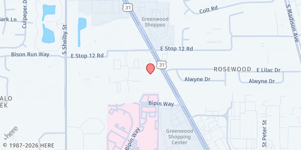 Map showing Andrews Harvest - Food Distribution Center at 8540 US 31 S, Indianapolis, IN