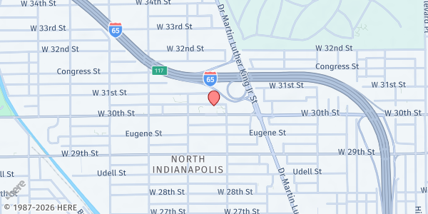 Map showing Barnes UMC - You Feed Them Missional Pantry at 900 W 30th St, Indianapolis, IN