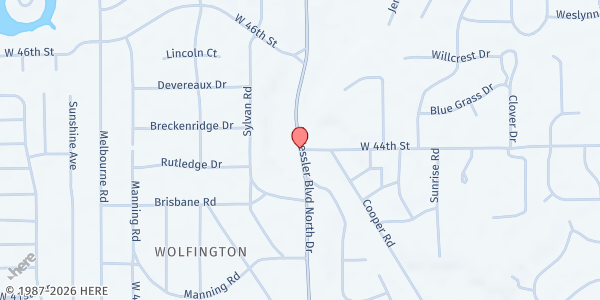 Map showing Believers of Faith Missionary Baptist Church at 2660 Kessler Blvd N Dr, Indianapolis, IN