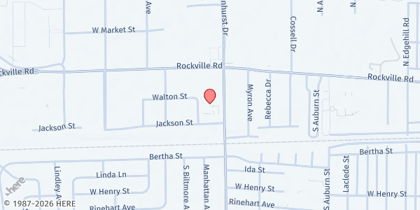 Map showing Bethel Family Worship Center at 24 S. Lynhurst Dr., Indianapolis, IN