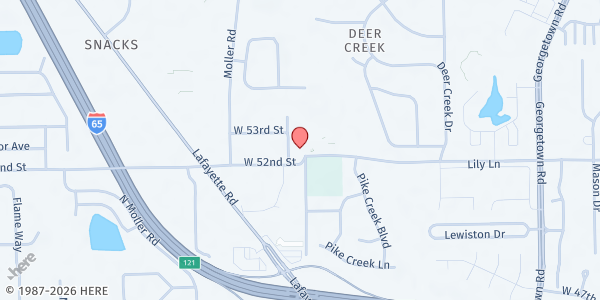 Map showing Bethel United Methodist Church at 5252 W 52nd St, Indianapolis, IN