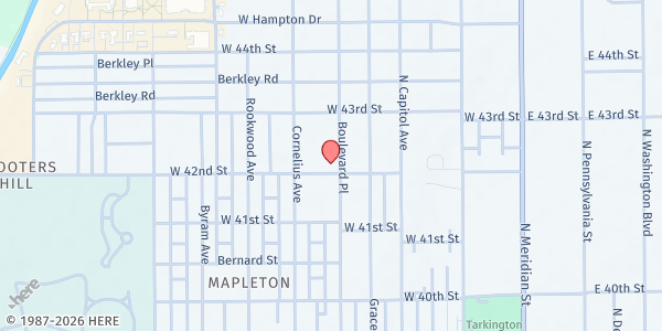 Map showing Boulevard Place Food Pantry at 4202 Boulevard Pl, Indianapolis, IN