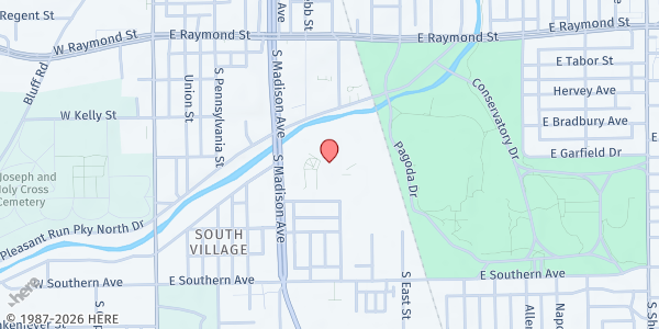 Map showing Christel House at Manual at 2405 S Madison Ave, Indianapolis, IN