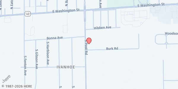 Map showing Church of the Living Water at 133 S Post Rd, Indianapolis, IN