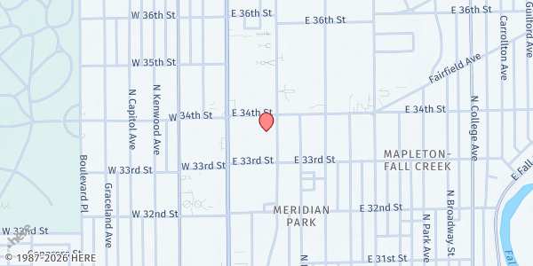 Map showing Circle City Relief at School 60 at 3330 N. Pennsylvania St., Indianapolis, IN
