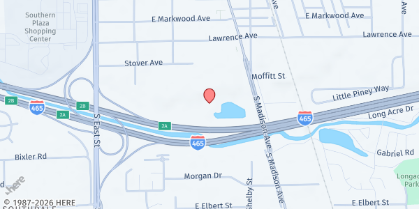 Map showing Cross Church Indy at 4540 Madison Ave., Indianapolis, IN