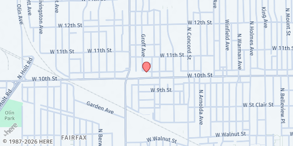 Map showing Dalton's Food Pantry at 3326 W 10th St, Indianapolis, IN