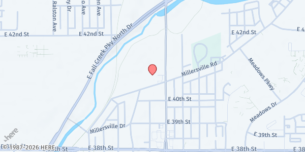 Map showing DaVine Outreach dba True Vine MBC at 4050 Millersville Rd, Indianapolis, IN