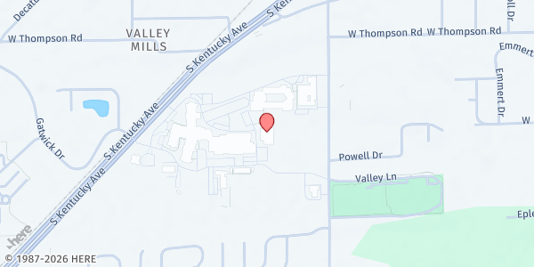 Map showing Decatur Central High School Food Pantry at 5251 Kentucky Ave., Indianapolis, IN