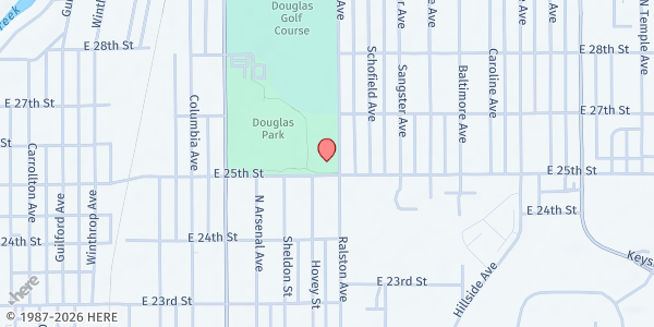 Map showing Douglass Park - Indy Parks at 1616 E. 25th St., Indianapolis, IN