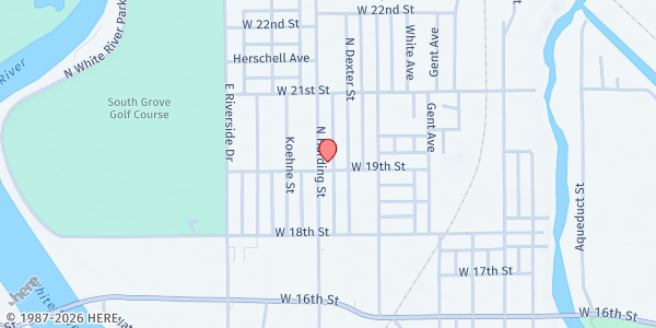Map showing Ebenezer Missionary Baptist Church at 1901 N. Harding St., Indianapolis, IN