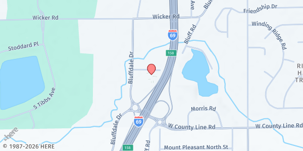 Map showing Even If Church - Plentiful Harvest Food Pantry at 2625 Glenns Valley Ln., Indianapolis, IN