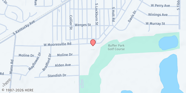 Map showing George T Goodwin Center at 3935 W. Mooresville Rd., Indianapolis, IN