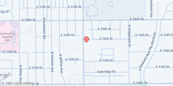 Map showing Jane Pauley-Arlington Health Clinic at 1315 N Arlington Ave, Indianapolis, IN