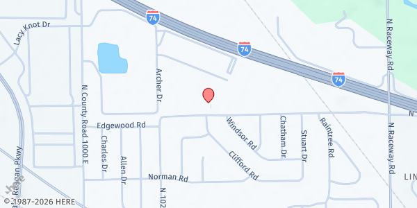 Map showing Liberty Baptist Church at 10450 E. County Rd. 450 N., Indianapolis, IN