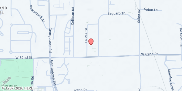 Map showing Life Connect Ministries at 6213 La Pas Trail, Indianapolis, IN
