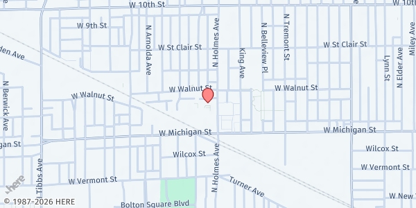 Map showing Lincoln Veteran Apartments at 530 N. Holmes Ave., Indianapolis, IN