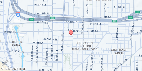 Map showing Metro Baptist Center at 952 N. Pennsylvania St., Indianapolis, IN