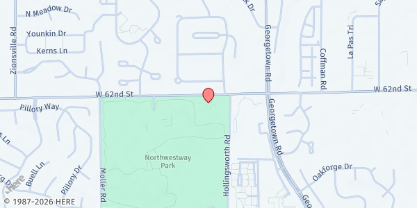 Map showing Mount Pleasant Missionary Baptist Church at 5111 W. 62nd St., Indianapolis, IN