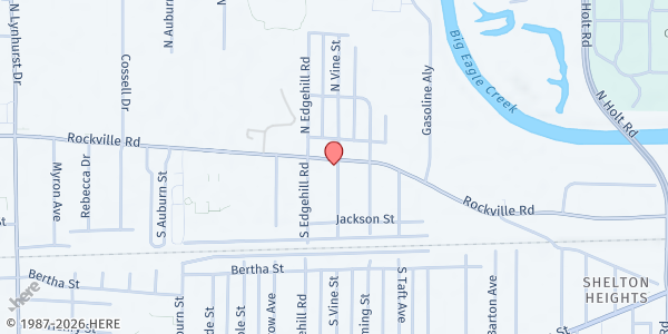 Map showing MOUNTAIN OF FIRE AND MIRACLES MINISTRIES - SOLUTION CENTER at 4501 Rockville Rd, Indianapolis, IN