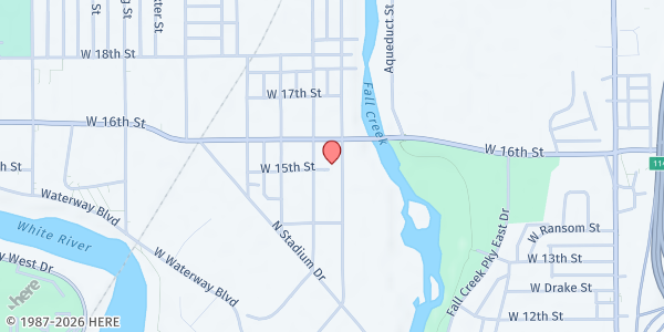 Map showing Mt. Olive Missionary Baptist Church at 1003 W. 16th St., Indianapolis, IN