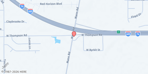 Map showing Mt Pleasant Baptist Church Great Oak at 6341 Man Rd, Indianapolis, IN