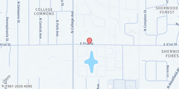 Map showing Nora Elementary: Nora Elementary Panther Cub Food Pantry at 1000 E 91st St, Indianapolis, IN