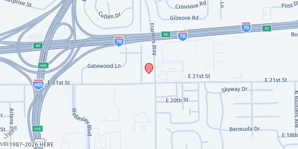 Map showing Old Bethel and Partners Food Pantry at 8032 East 21st St., Indianapolis, IN
