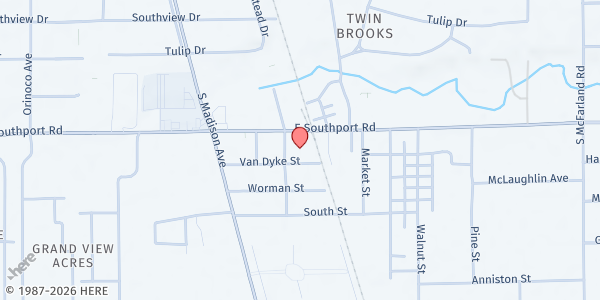 Map showing Perry Township Academic Center at 2115 E Southport Rd, Indianapolis, IN