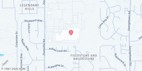 Map showing Pike High School: Pike Red Zone Pantry at 5401 W 71st St, Indianapolis, IN