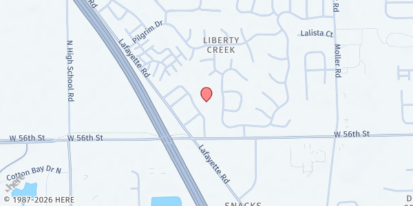 Map showing Pike Township Trustee Food Pantry at 5665 Lafayette Rd., Indianapolis, IN