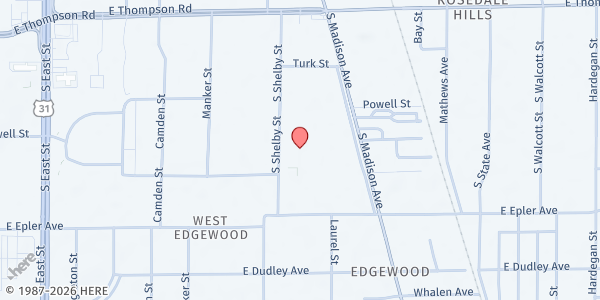 Map showing R.I.S.E Learning Center Pantry at 5391 Shelby St, Indianapolis, IN