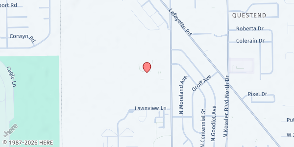 Map showing Salvation Army Harbor Lights at 2400 N. Tibbs Ave., Indianapolis, IN