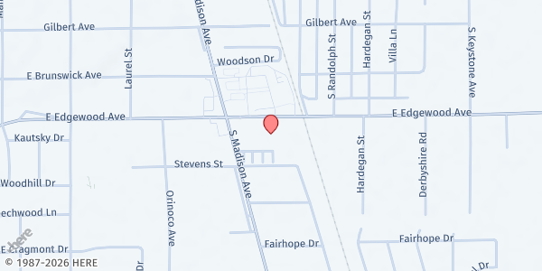 Map showing Servant's Heart of Indy at 6025 Madison Ave # C, Indianapolis, IN