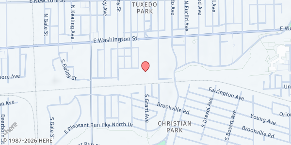 Map showing Shepherd Community Center at 4107 E. Washington St., Indianapolis, IN