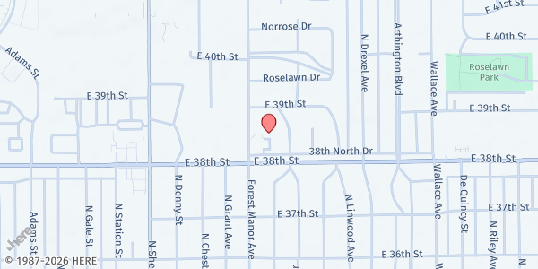 Map showing Shiloh Missionary Baptist Church at 3801 Forest Manor Ave., Indianapolis, IN
