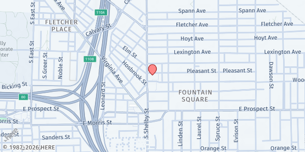 Map showing Southeast Community Services - Main Location at 901 Shelby St., Indianapolis, IN