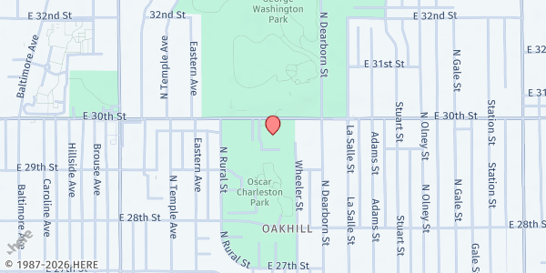 Map showing St. Vincent De Paul Food Pantry at 3001 E 30th St, Indianapolis, IN