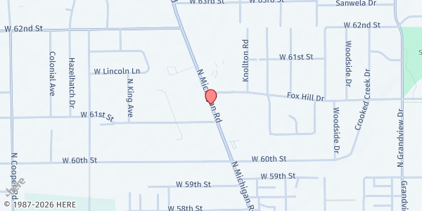 Map showing Tabernacle of Hope SDA at 6120 Michigan Rd., Indianapolis, IN