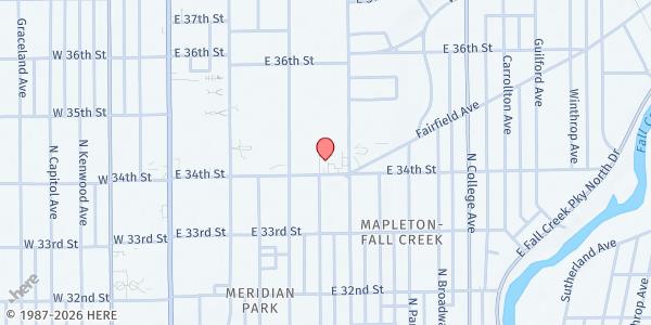 Map showing Tabernacle Presbyterian Church - Open Door Cafe at 418 E. 34th St., Indianapolis, IN