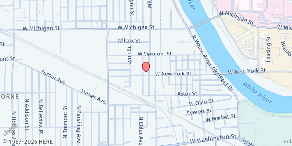 Map showing The Lord's Pantry at Anna's House at 303 N. Elder Ave., Indianapolis, IN